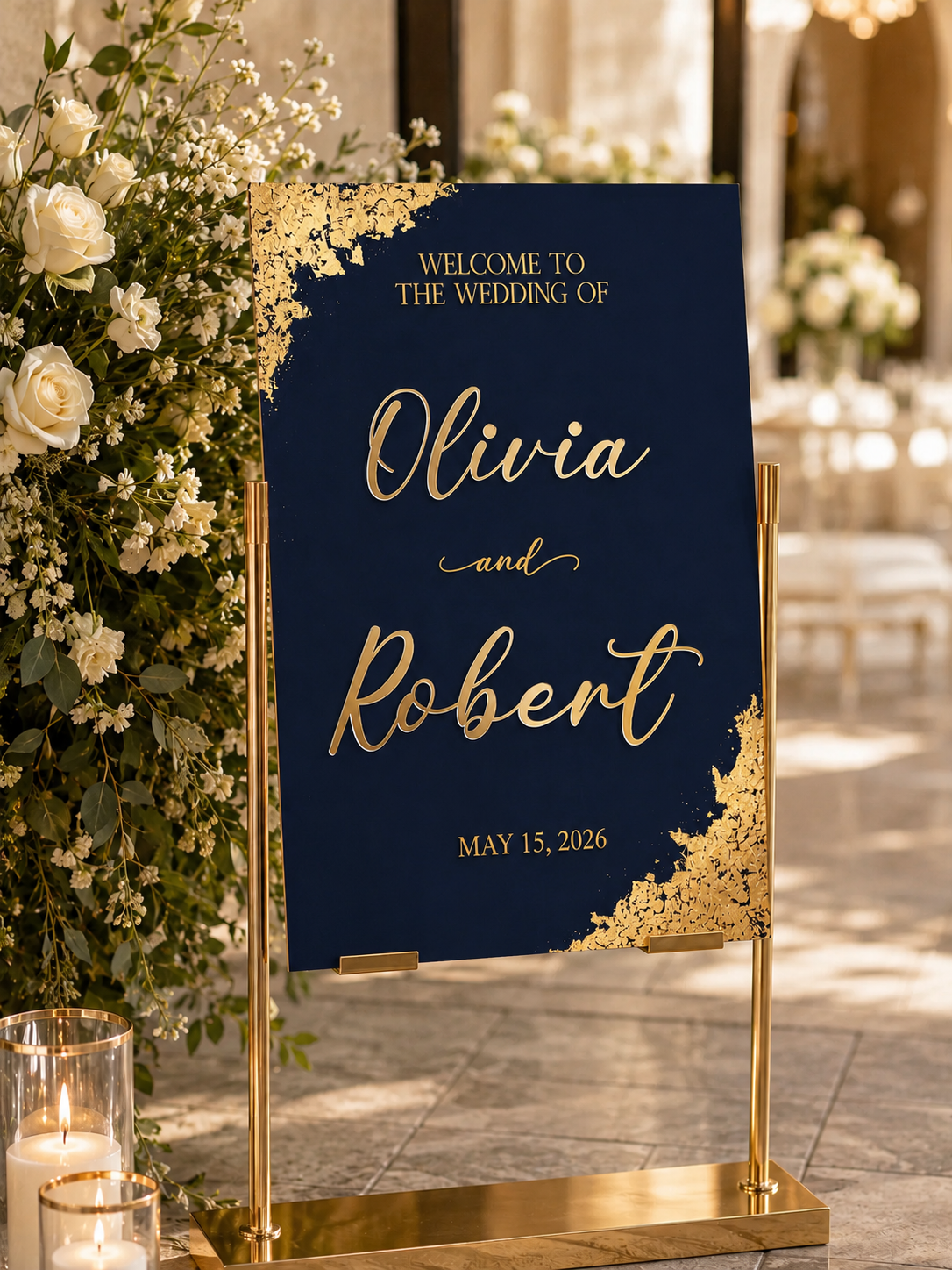 Personalized Foil Acrylic Wedding Welcome Sign