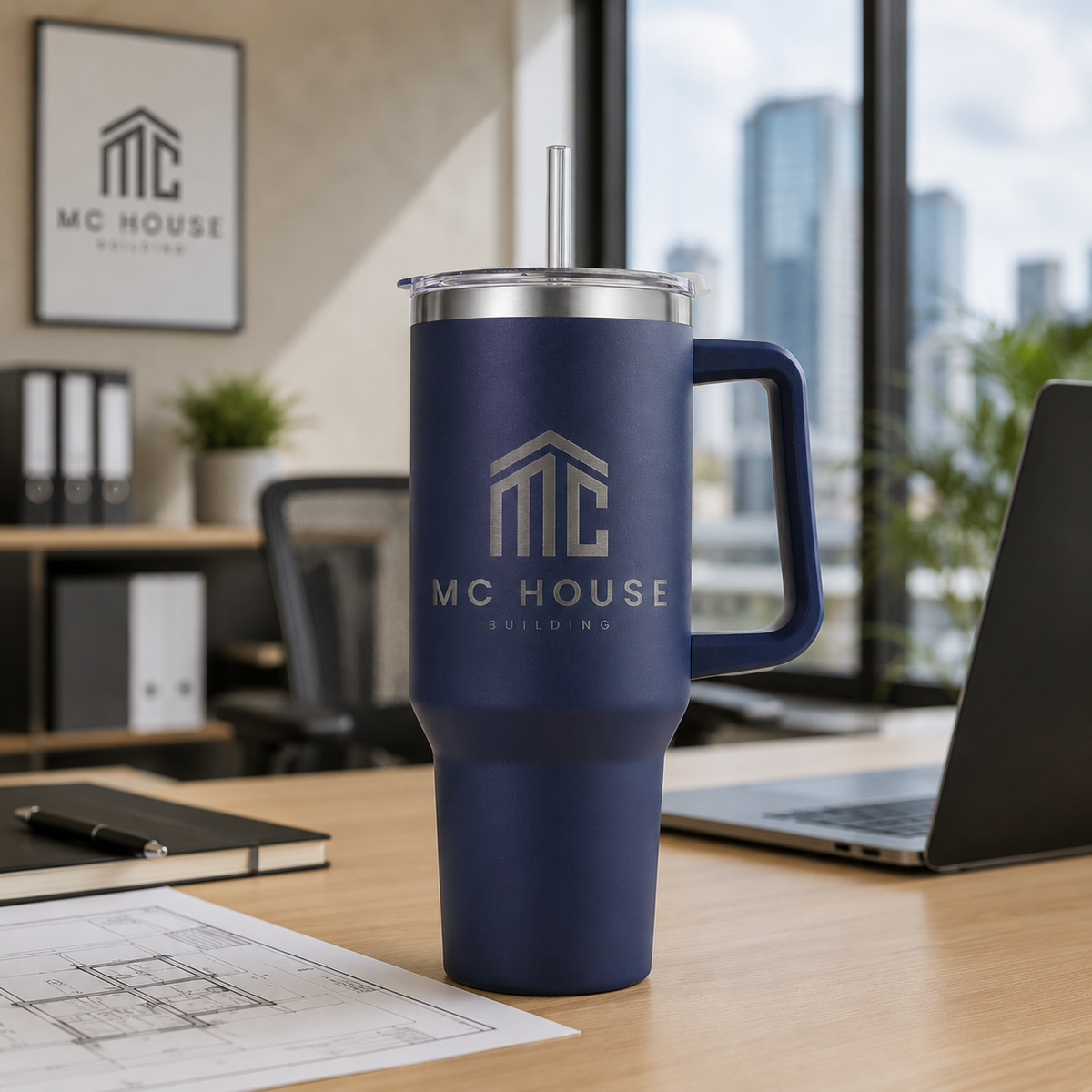 Custom 40oz Laser Engraved Tumbler for Businesses & Events