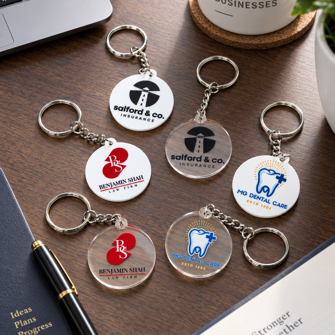 Custom Logo Acrylic Keychains – Bulk Promotional Business Keychains