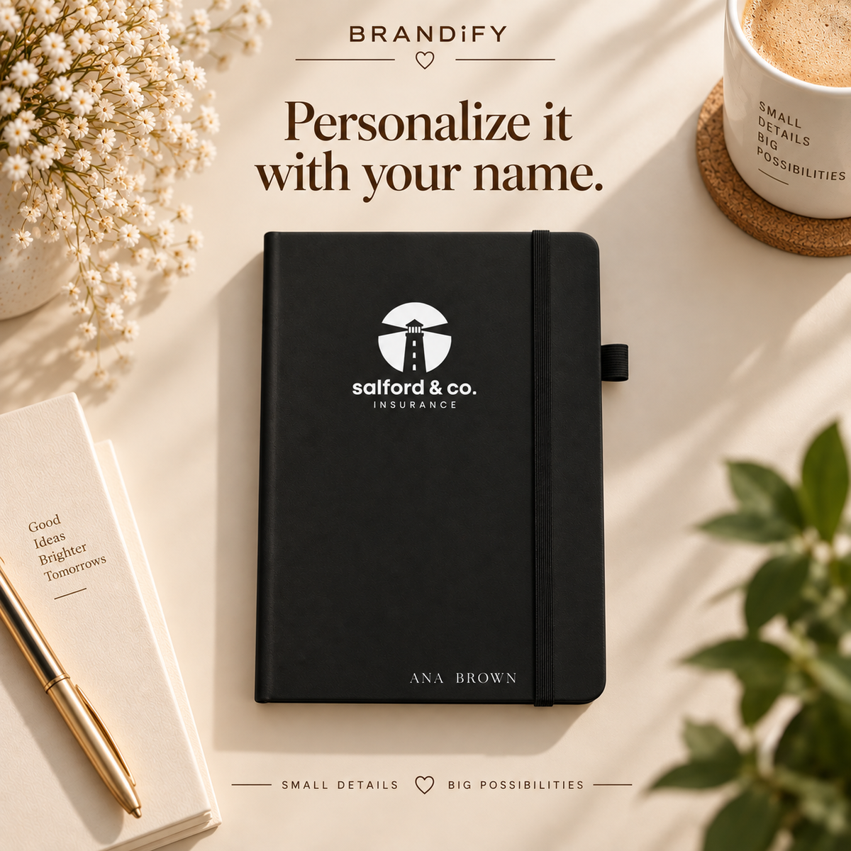Custom Corporate Gift Kit with Company Logo – Tumbler, Notebook & Acrylic Keychain
