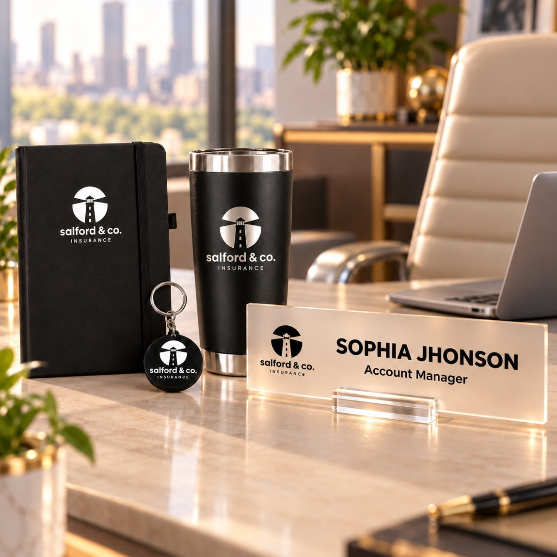 Custom Corporate Gift Kit with Desk sign