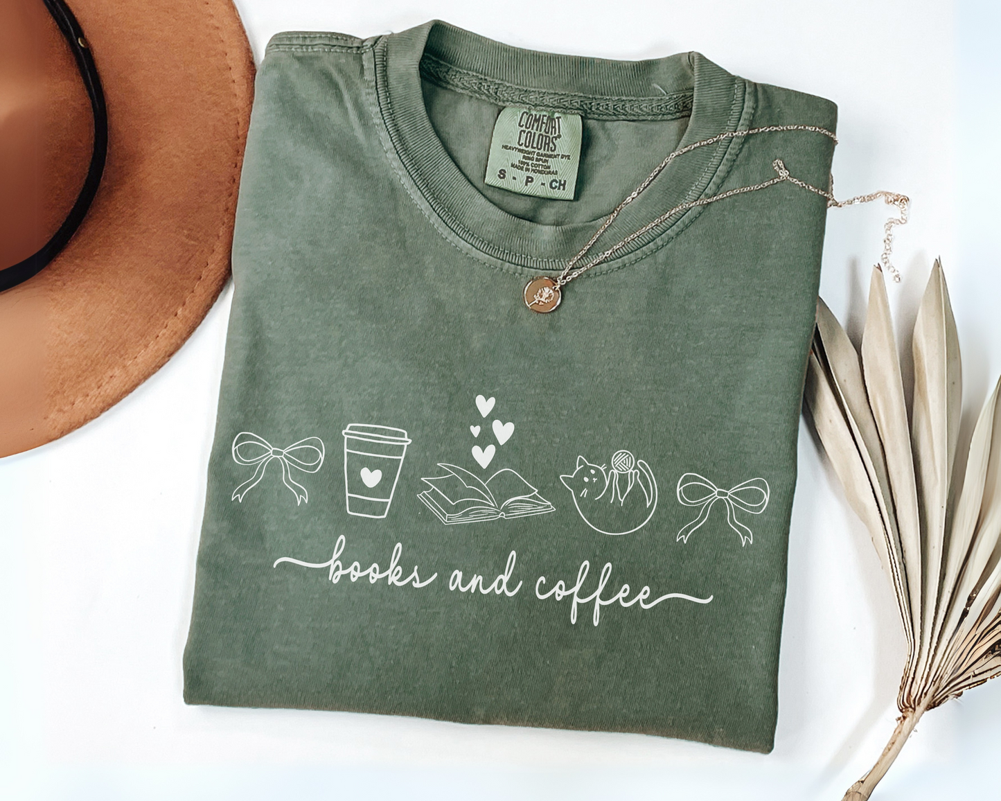 Books And Coffee Comfort Colors® Shirt - Book Lover Gift