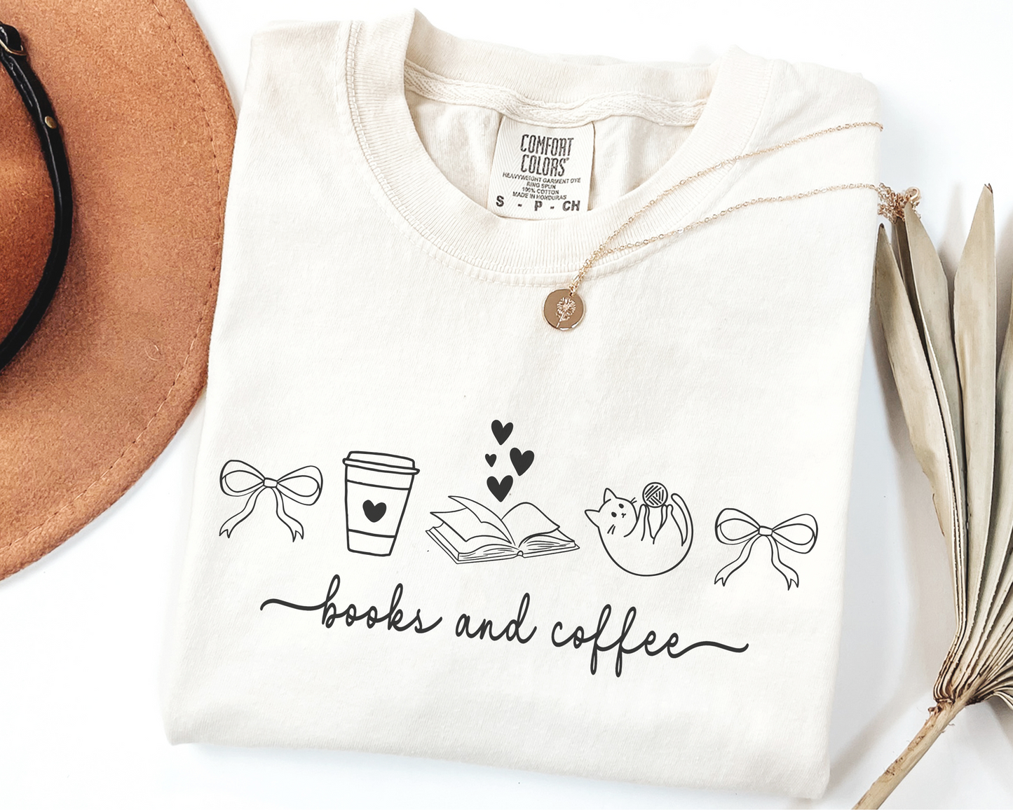 Books And Coffee Comfort Colors® Shirt - Book Lover Gift