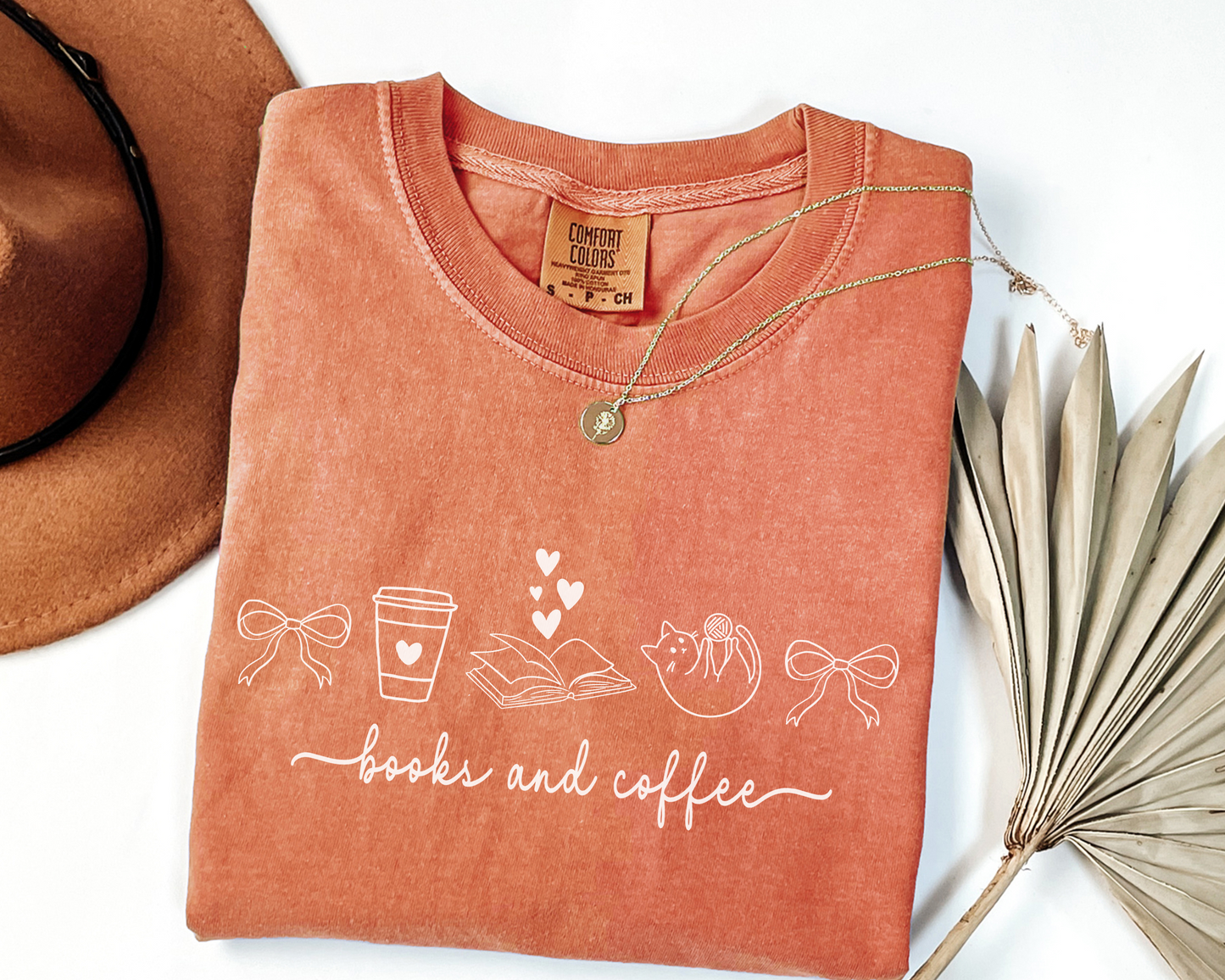 Books And Coffee Comfort Colors® Shirt - Book Lover Gift