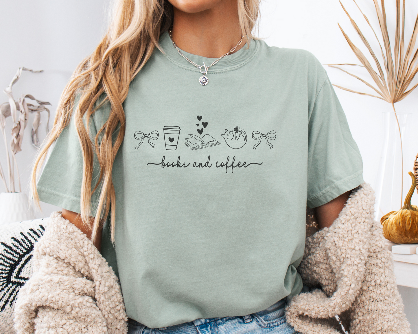 Books And Coffee Comfort Colors® Shirt - Book Lover Gift