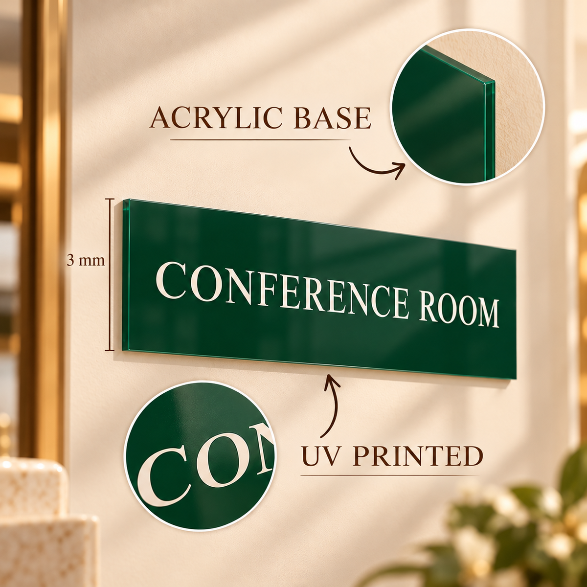 Custom UV Printed Acrylic Business Wall Sign