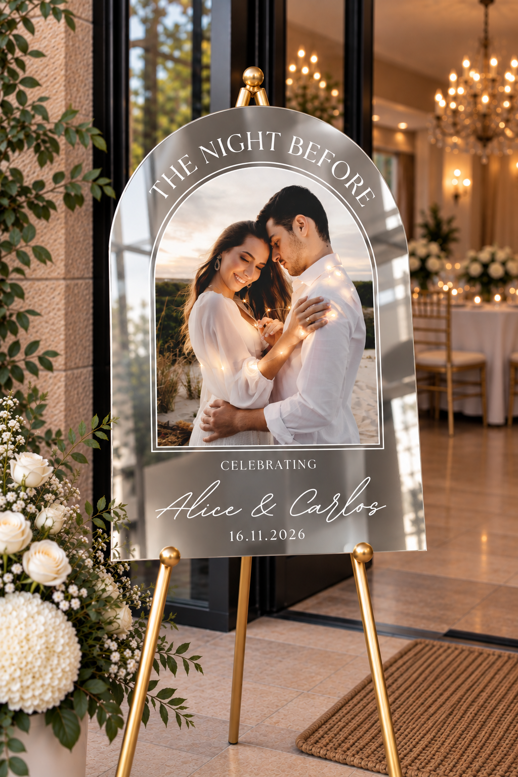 Personalized Photo Rehearsal Dinner Sign – The Night Before Wedding Sign
