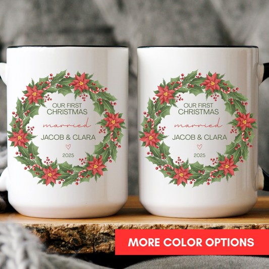 Personalized Christmas Mug - Christmas Coffee Cups - Custom Couple Gift,
