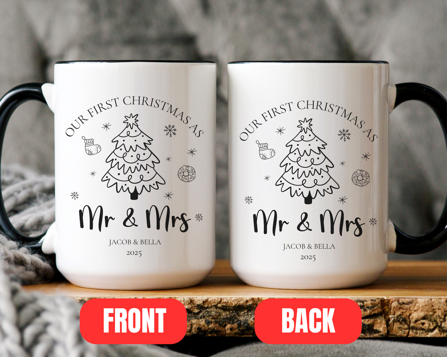 Gift for Couple personalized -  First Christmas married