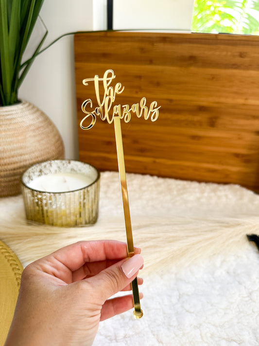 Custom wedding deco - Personalized Drink Stirrers,