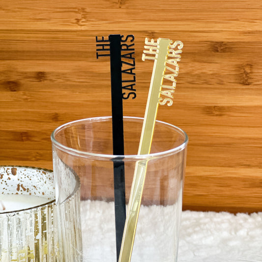 Custom Last Name Drink Stirrers