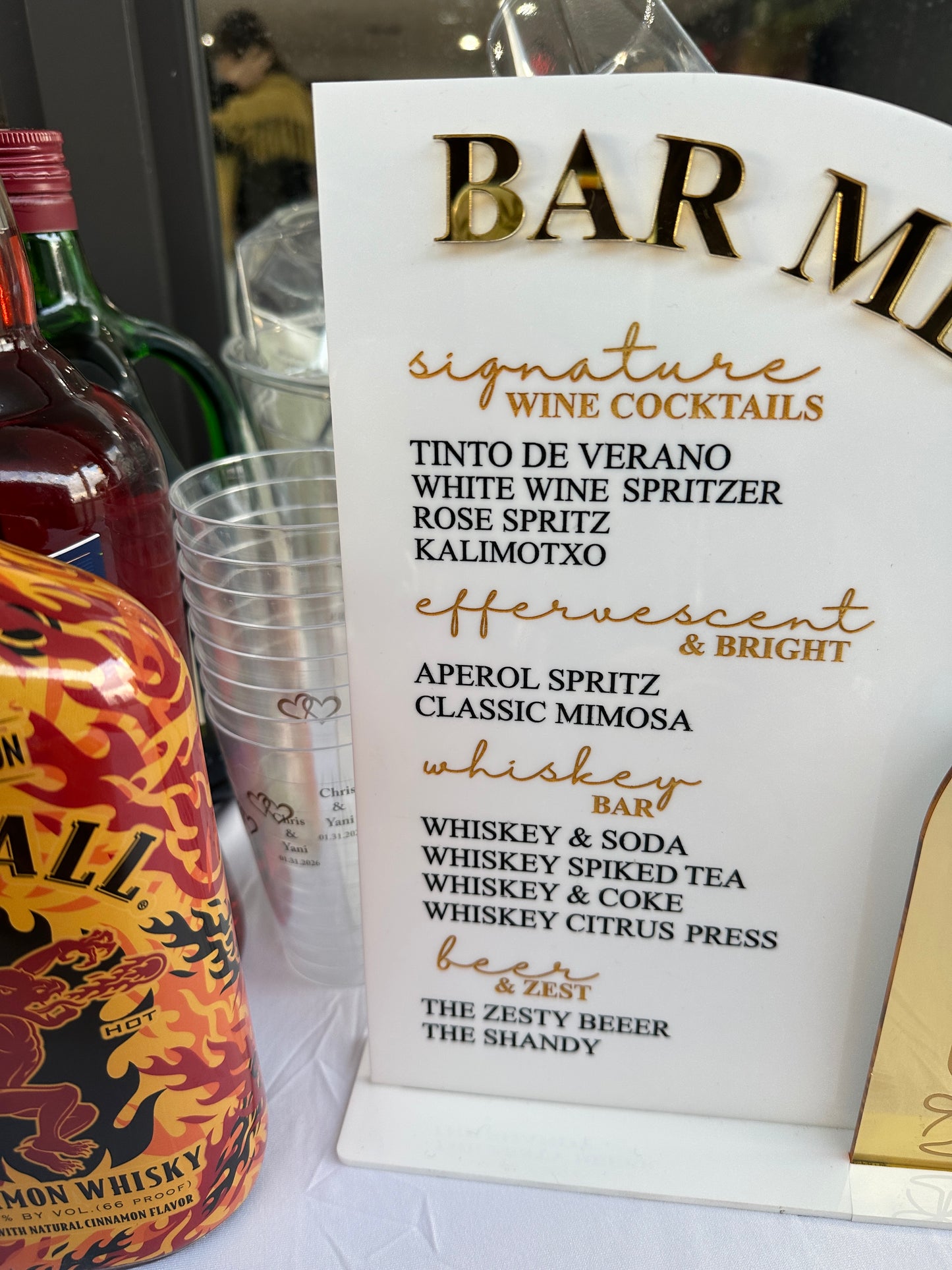Luxury Wedding Menu Bar