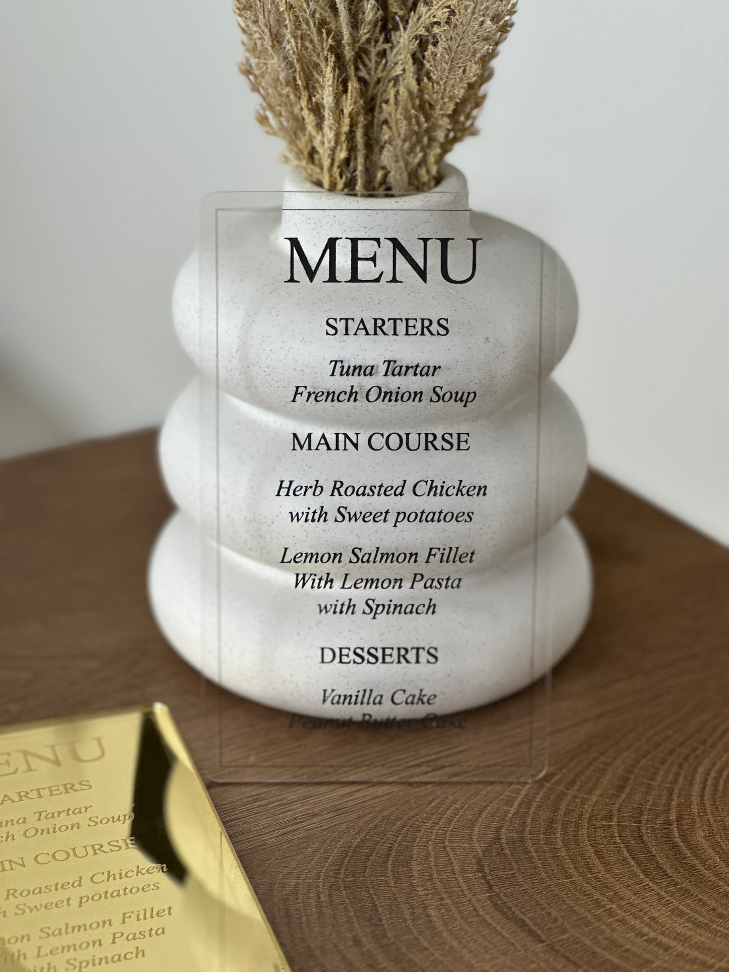Clear Acrylic Event Menu