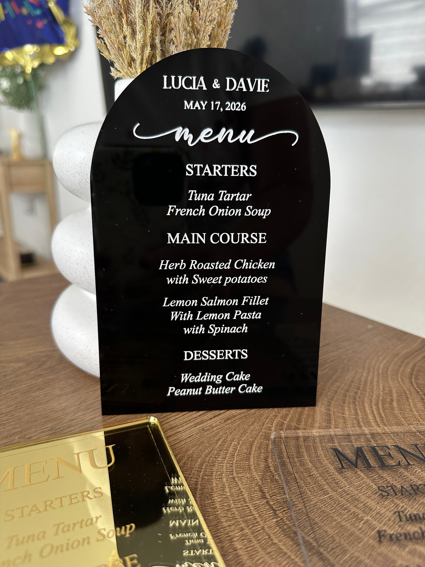 Custom Acrylic Wedding Menu