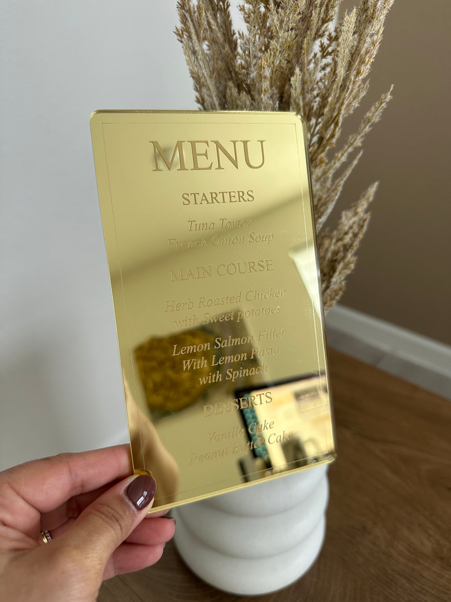 Luxury Acrylic Event Menu