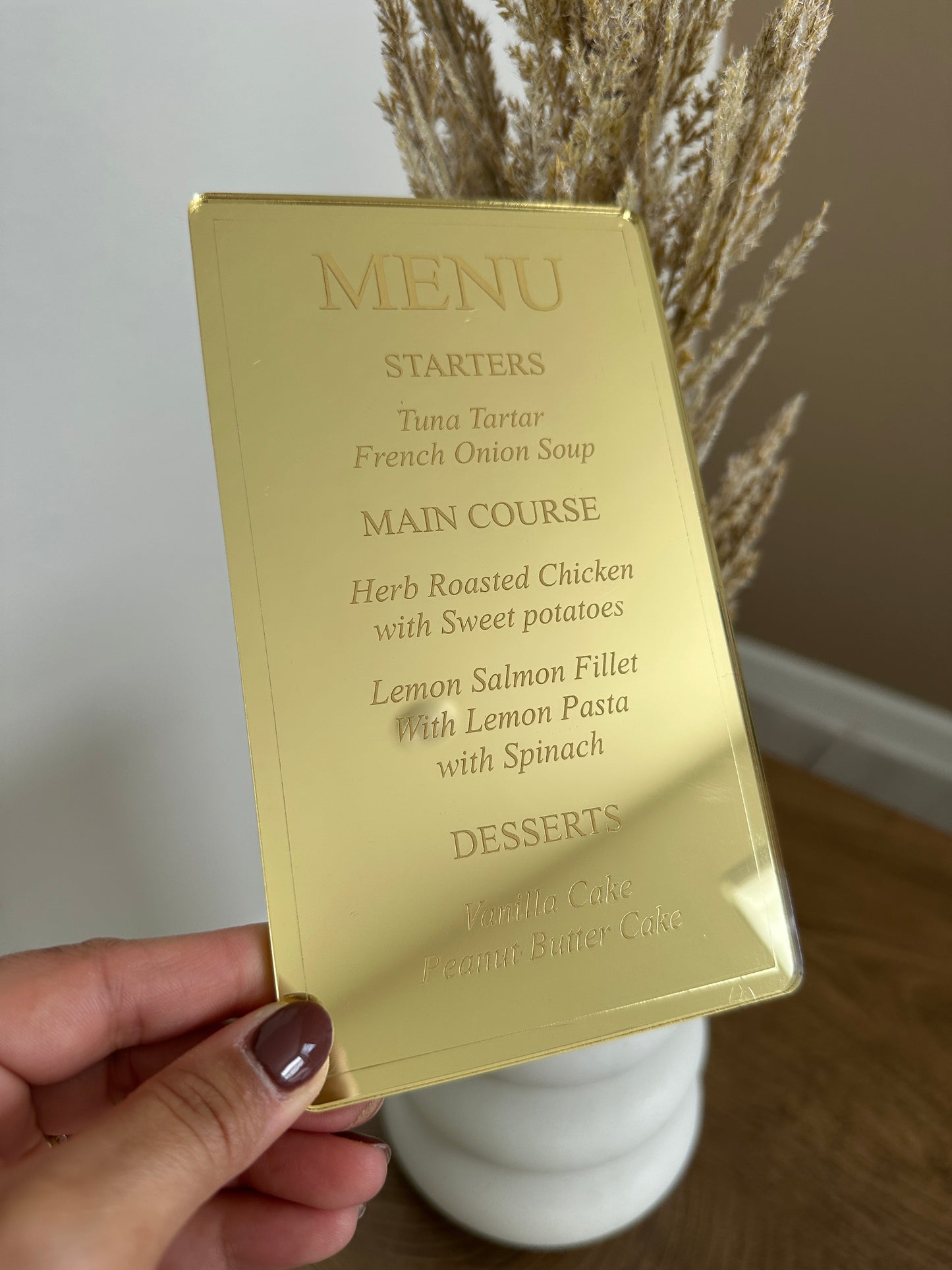 Luxury Acrylic Event Menu