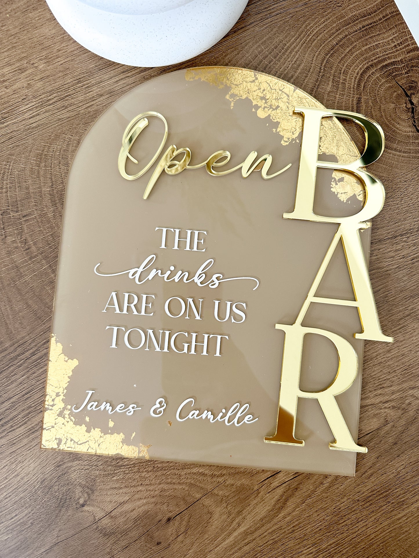 Wedding Bar Sign with Foil
