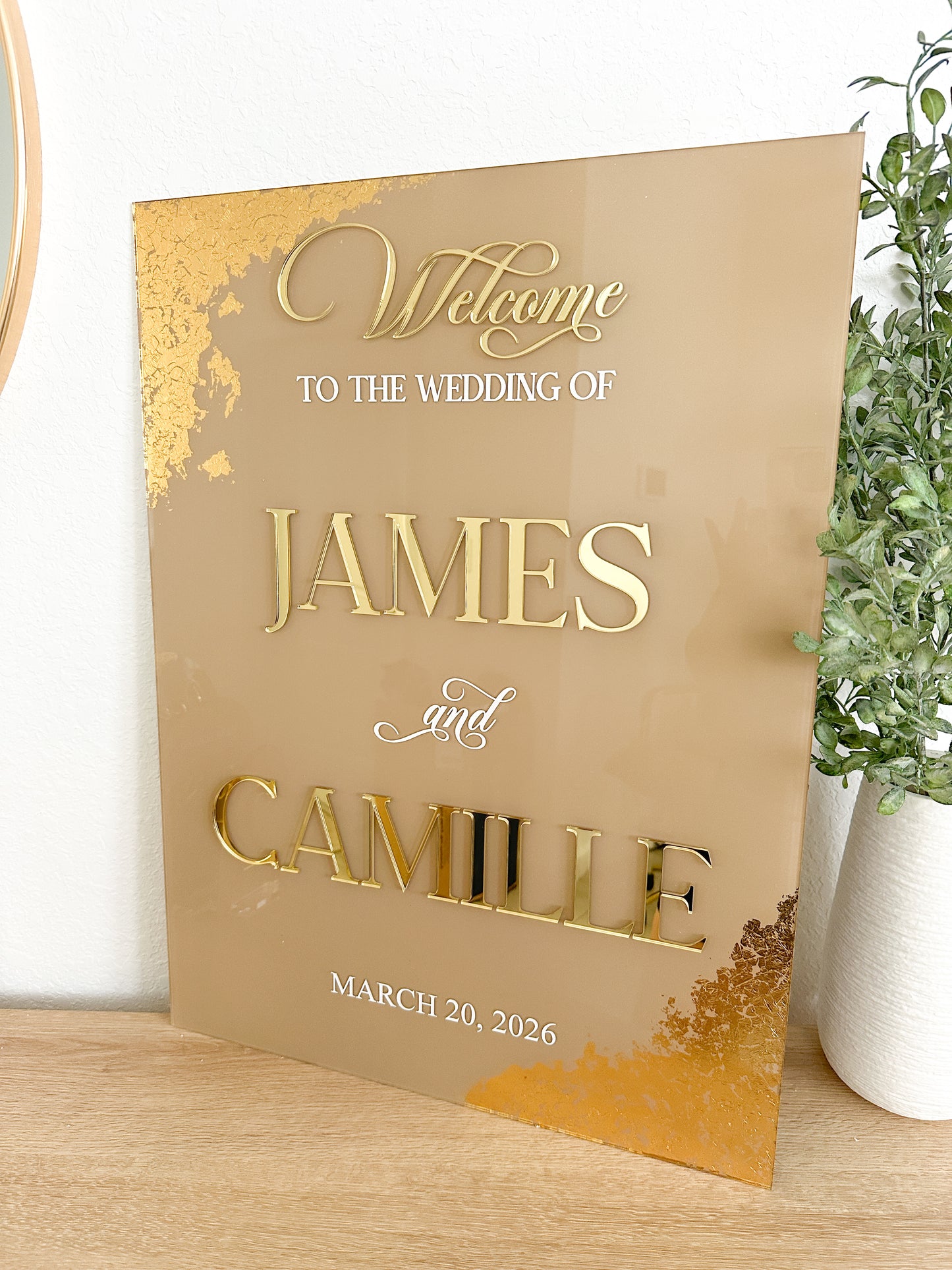 Foil Welcome Wedding Sign
