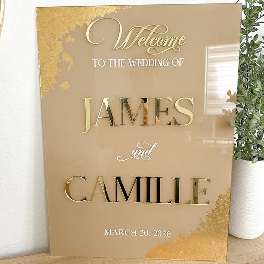Foil Welcome Wedding Sign