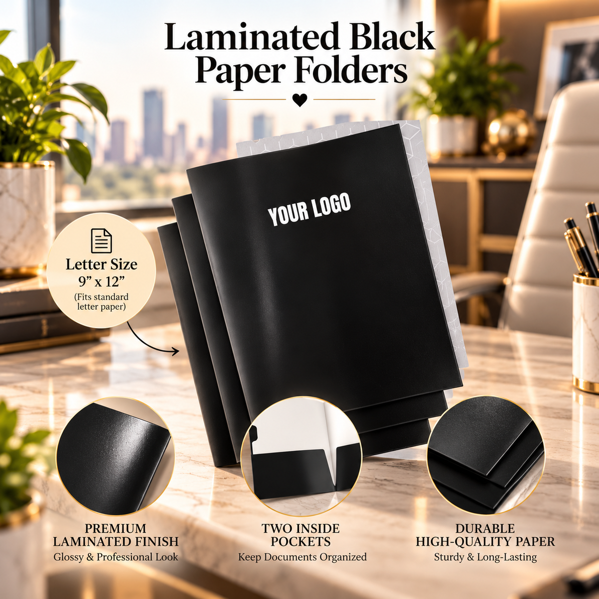 Custom Logo Laminated Paper Folders