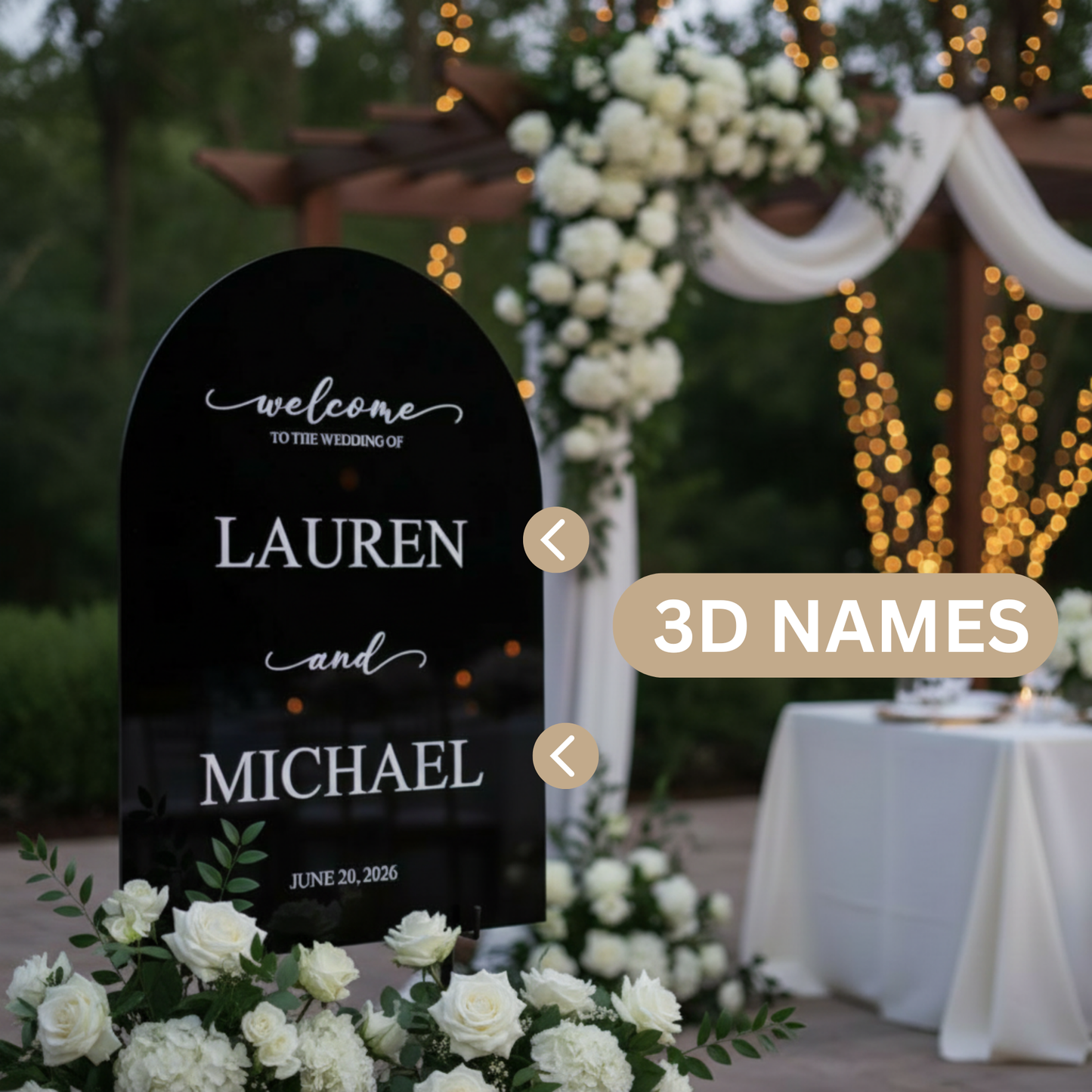 Arch Acrylic Welcome Sign