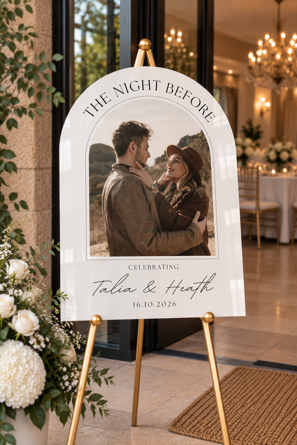 Personalized Photo Rehearsal Dinner Sign – The Night Before Wedding Sign