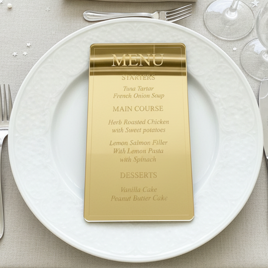 Luxury Acrylic Event Menu