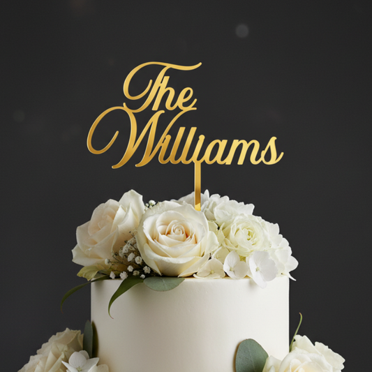 Elegant Anniversary Cake Topper