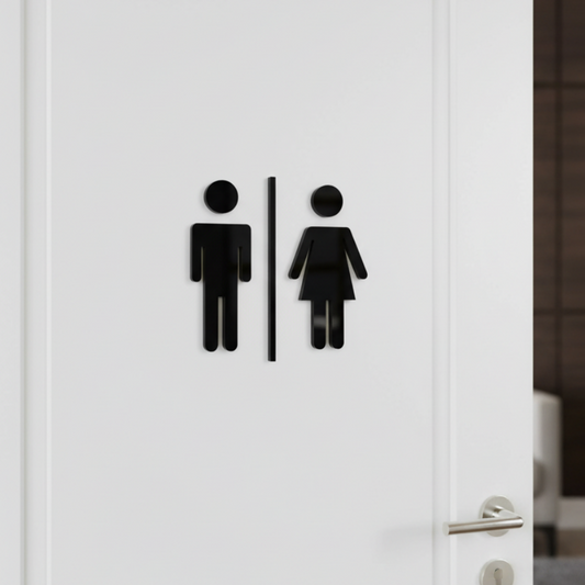 Couple Restroom Door Sign