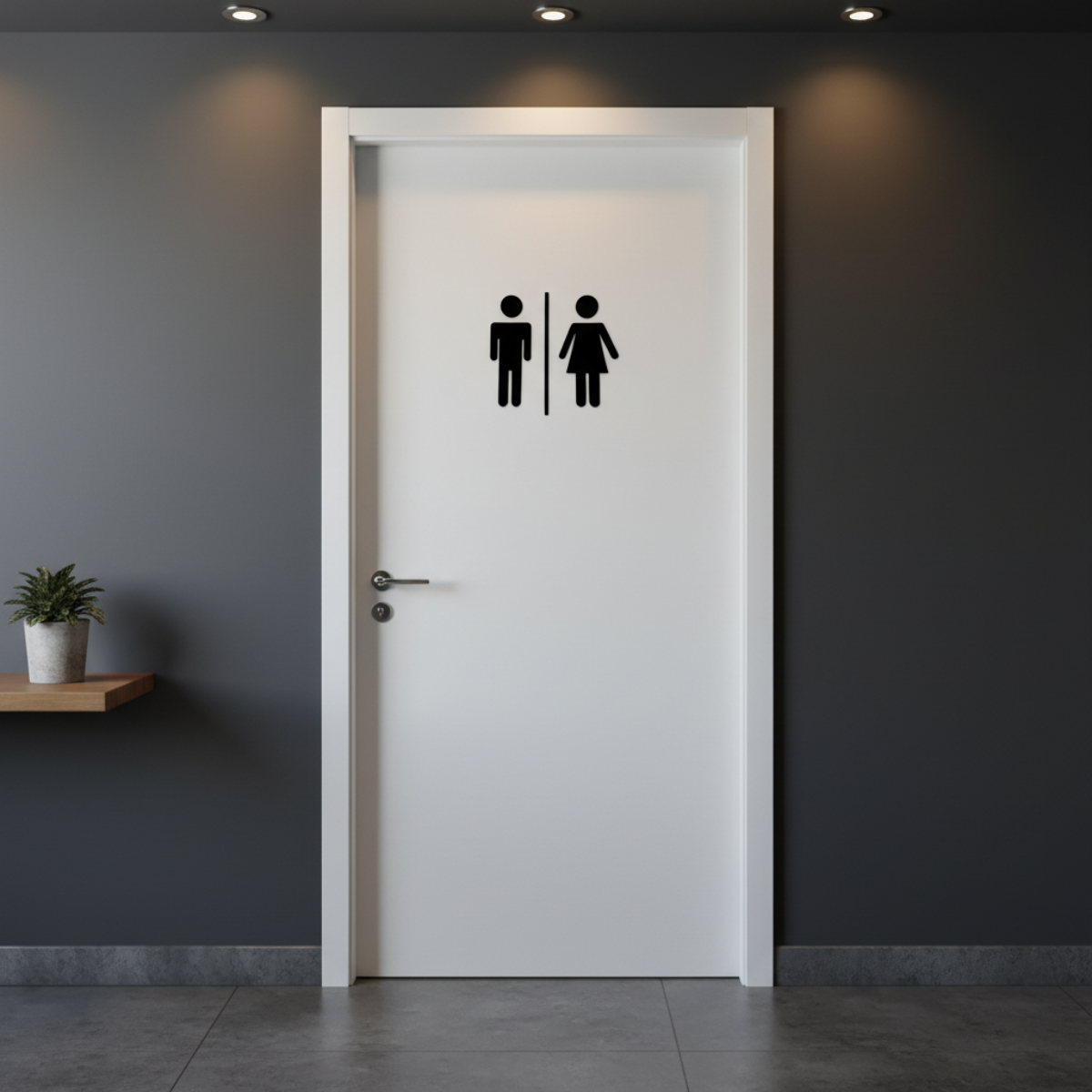 Couple Restroom Door Sign