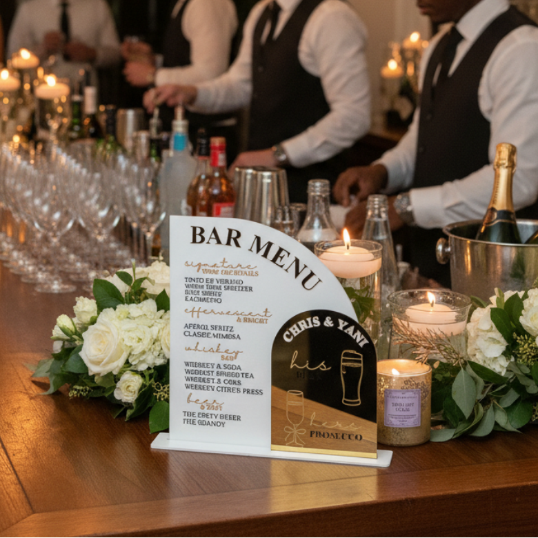 Luxury Wedding Menu Bar