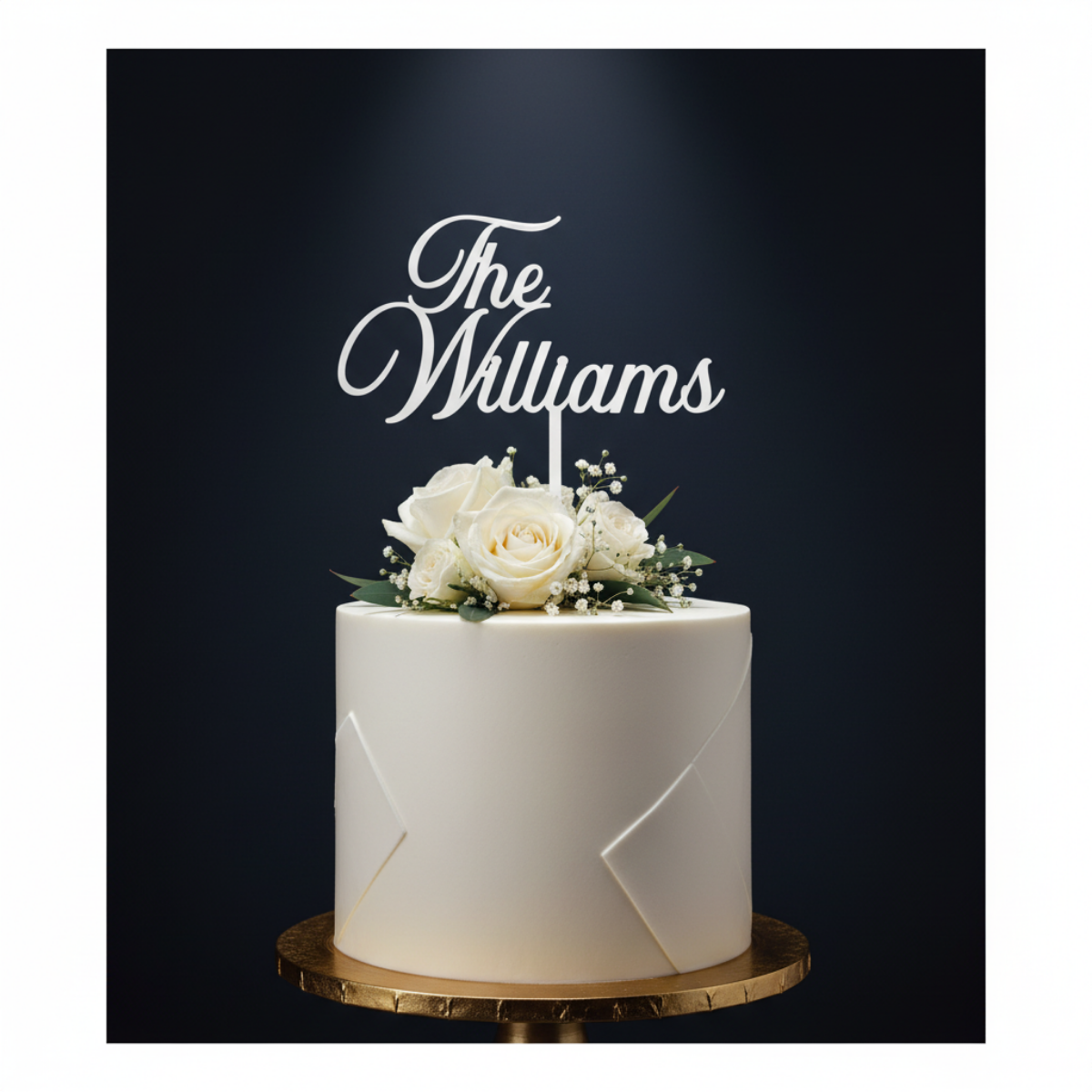 Elegant Anniversary Cake Topper