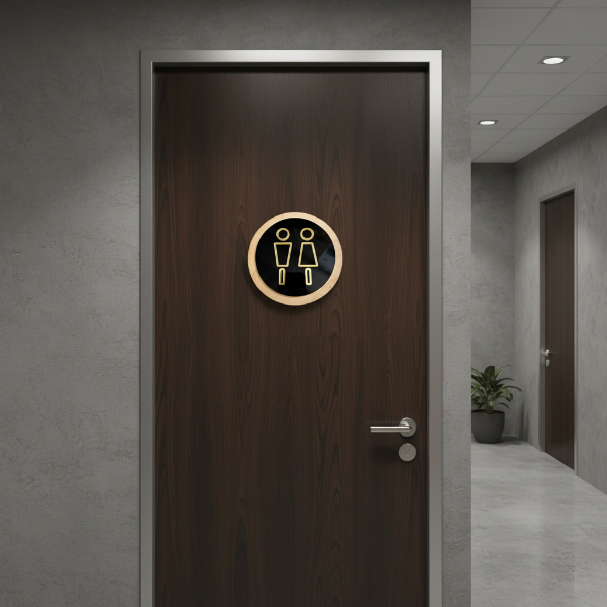 Wood & Acrylic Restroom Door Sign