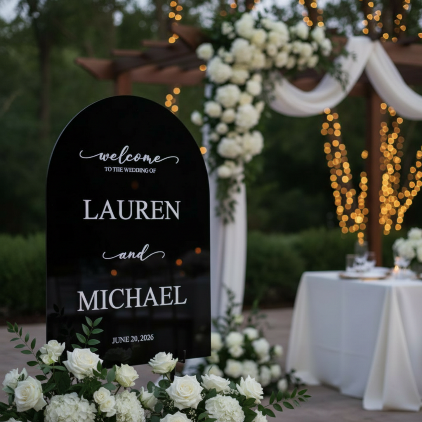 Arch Acrylic Welcome Sign