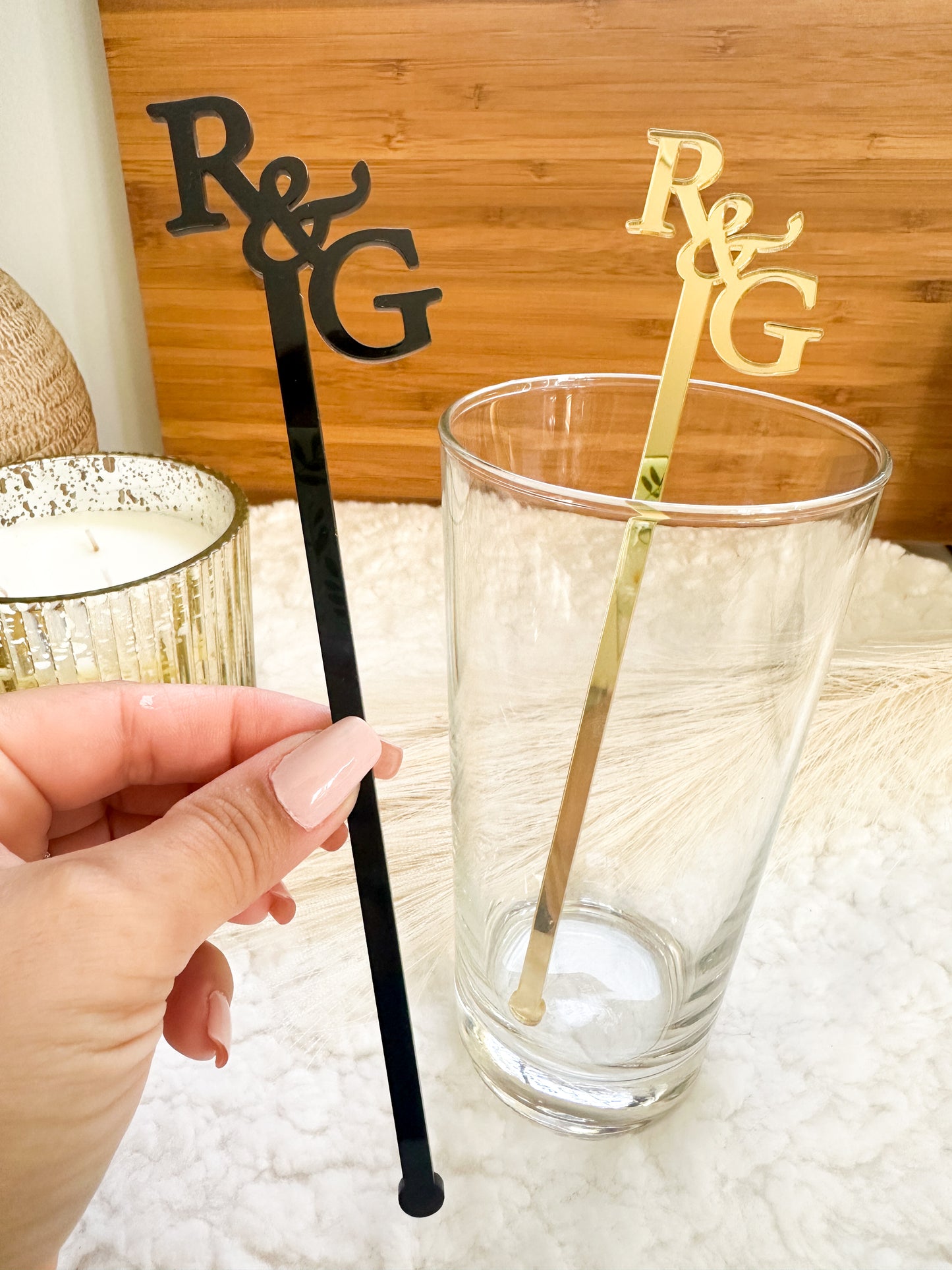 Custom Initials Drink Stirrers