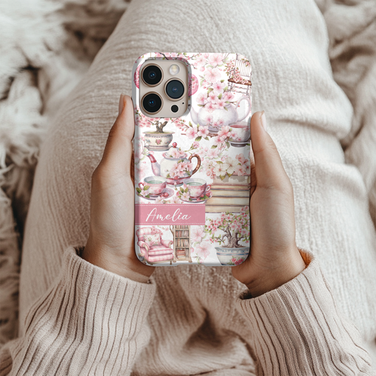 Tea Lover iPhone Case - MagSafe iPhone Case - Cherry Blossom Design