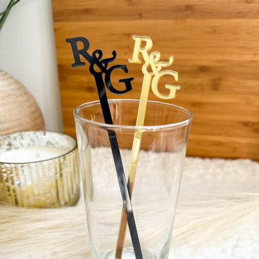 Custom Initials Drink Stirrers