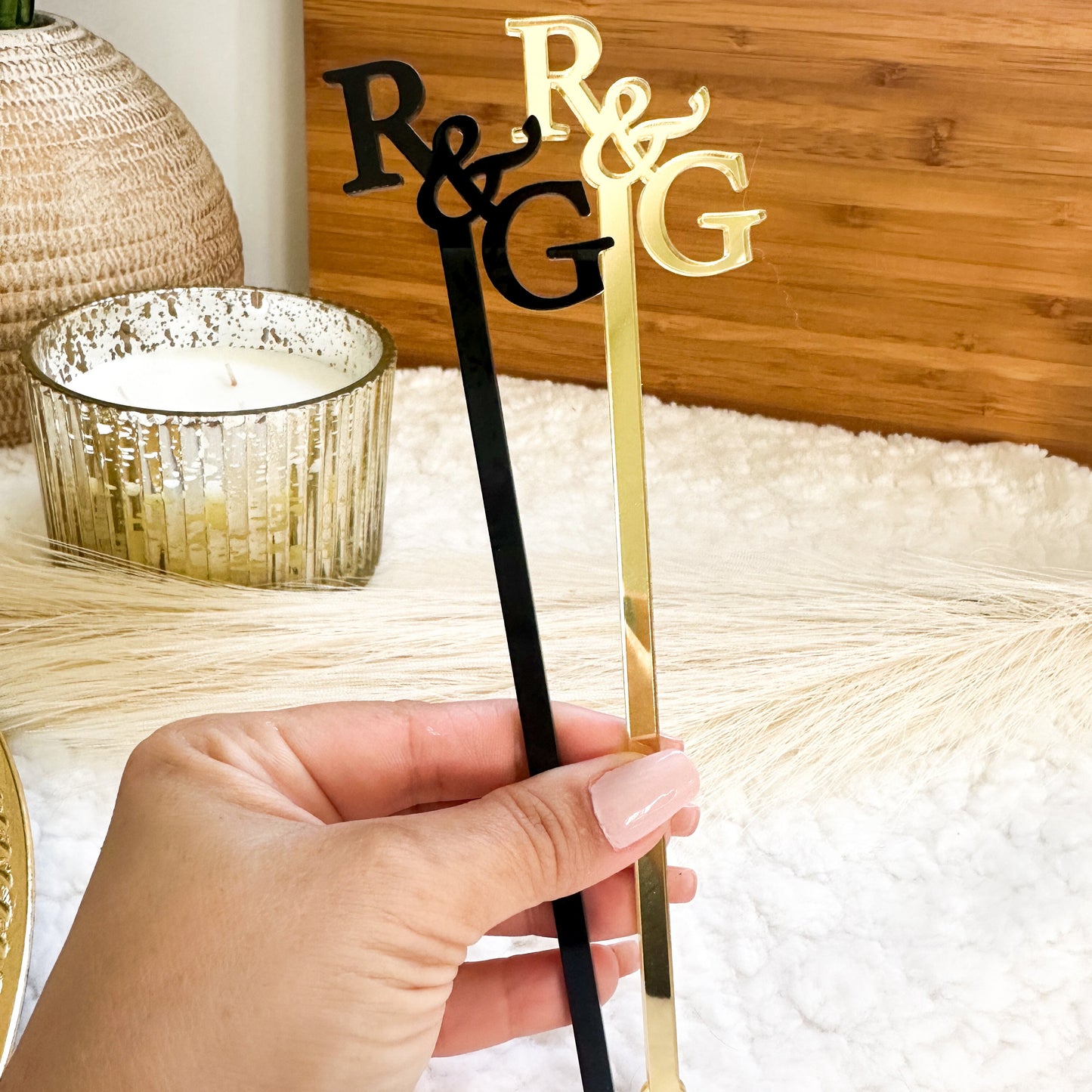 Custom Initials Drink Stirrers